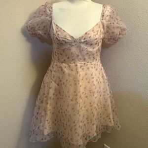 NWT Cider Pink Floral Sheer Dress
